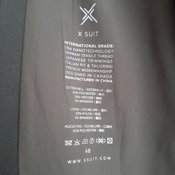 X SUIT Comfort Stretch Blazer Jacket Black Men's Sz 48 - Picture 13 of 15